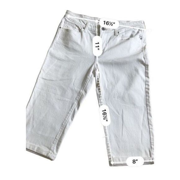 Levi’s White Capri Denim Cuffed Hem size 8 - Picture 2 of 8